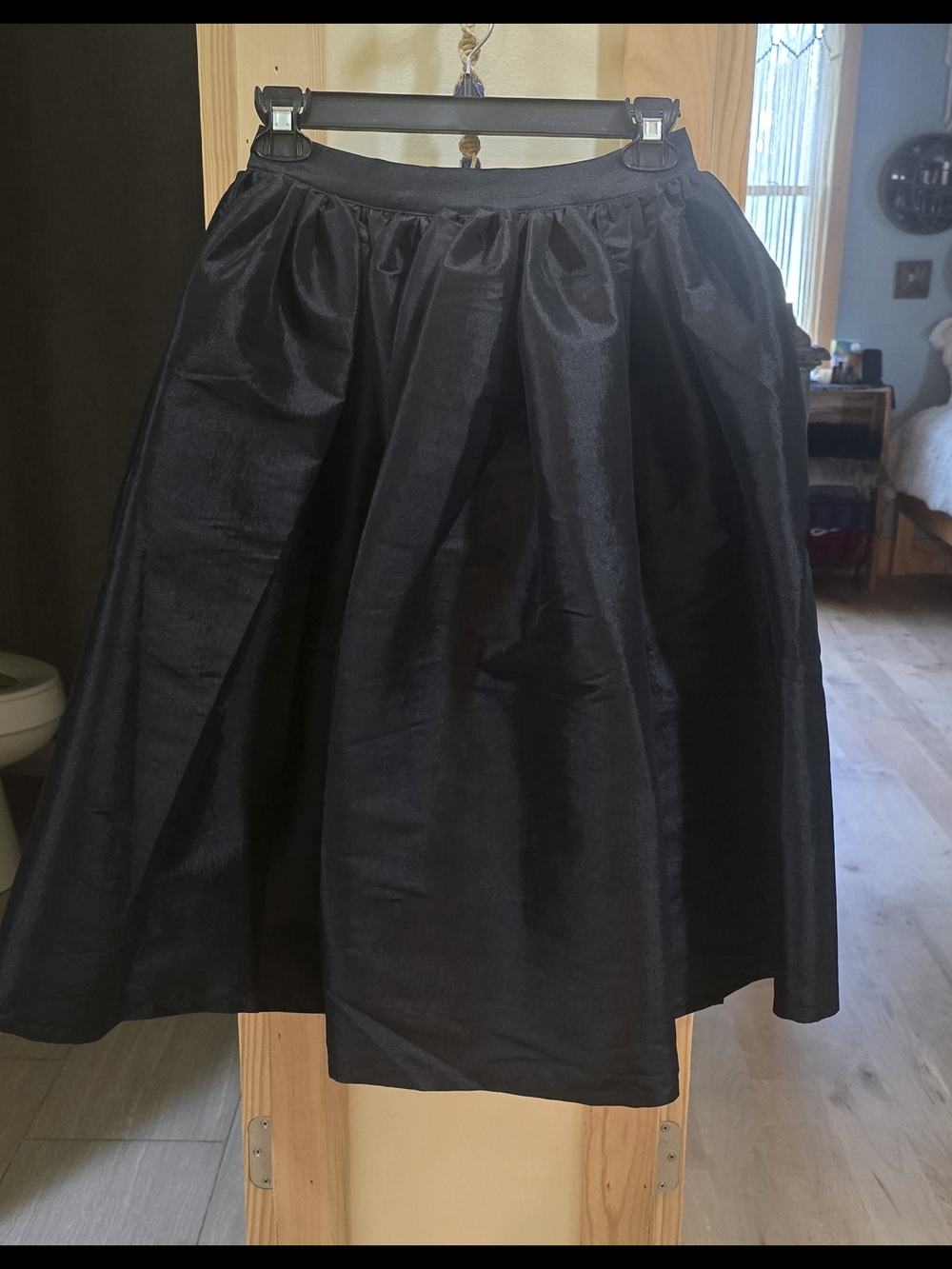 Pinup Couture Black Full Gathered Midi Skirt